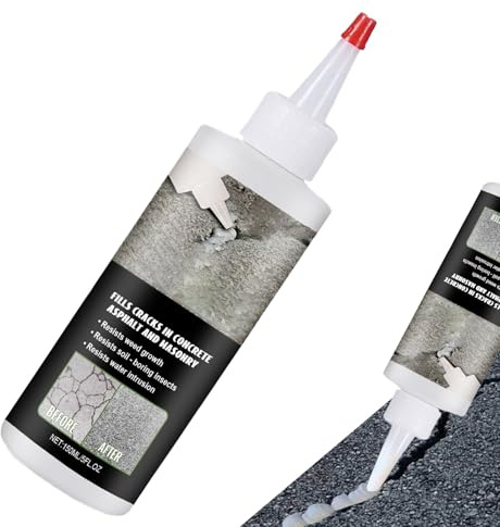 Mastic Fissure Asphalte Noir 150ml, Bitume Étanche Facile à Appliquer Résistant aux Intempéries, Étanchéité Élastique pour Réparation de Routes, Allées, Trottoirs et Béton