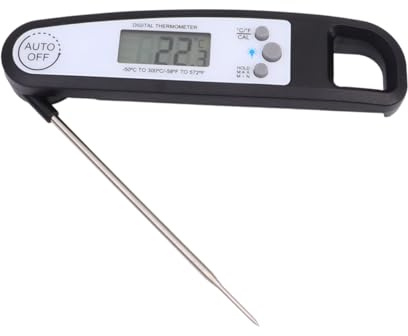 IWOWHERO Termometro Alimenti Elettronico Pieghevole con Luminosa per Barbecue e Cucina Lettura Rapida e Precisa Sicurezza Garantita per Carne Pollame e Grigliate