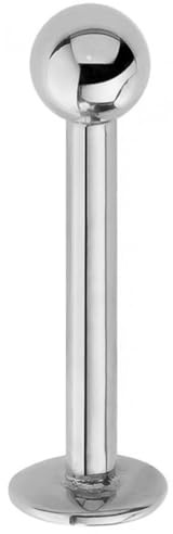 Smyckesfat Labret Stud – 16G (1,2 mm) kirurgiskt stål platt baksida läpp och Monroe Piercing Bar – 6 mm 8 mm 10 mm 12 mm längd med 3 mm kulände – allergivänlig