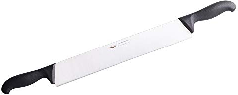 Paderno Coltello per Formaggio in Acciaio Ice Hardening a Due Manici, Manici in Polipropilene Nero, Lunghezza Lama 36 cm