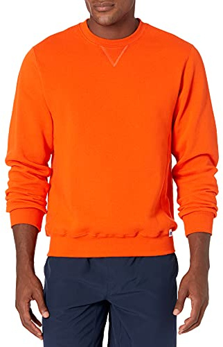 Russell Athletic herr Dri Power huvtröja fleece sweatshirt hoodie, Tröja, bränd orange, S