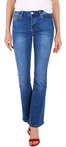 Fraternel Pantalones Vaqueros Mujer Corte Bota Boot-Cut Azul M