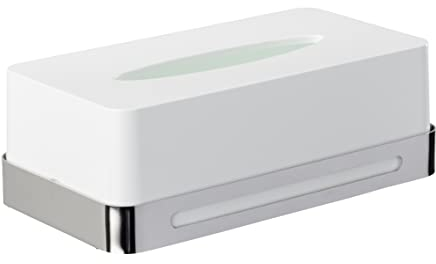 WENKO Dispensador de pañuelos para cosmética de acero fino Premium Plus, Acero inoxidable, 26.5 x 14.5 x 17 cm, Brillante