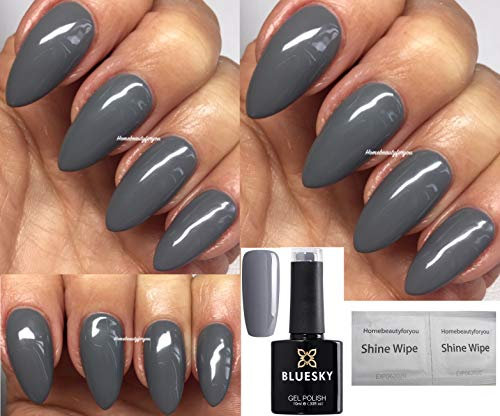 Bluesky Nail Gel Polish GREY MR GREY, Medium Grey DC85 UV LED Soak Off (Requires Drying Under UV/LED Lamp)
