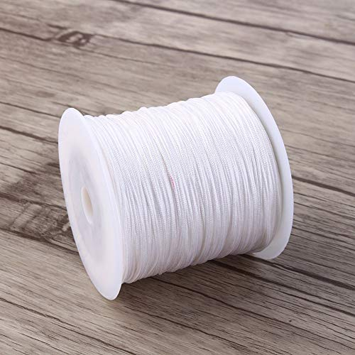 Nylonschnur, Haofy 100m x 0,8mm Nylon Schnurkabel Perlenstring, Makramee Faden Kabel für DIY Handwerk Machen Armbänder/Halskette/Rattail, Nylonfaden Satinschnur für Schmuckherstellung, Weiß