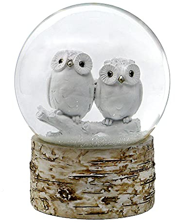 The San Francisco Music Box Company White Owl Babies 120MM Snow Globe