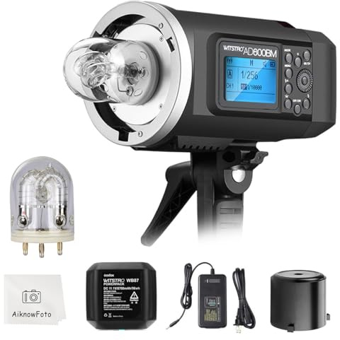 Godox AD600BM Outdoor Strobe Flash,Bowens Mount 600Ws GN87 High-Speed Sync Photography Studio Flash Monolight with 2.4G Wireless X System, 8700mAh Battery,500 Full Power Flash, Recycle in 0.01-2.5s