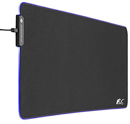 NanoRS RS705 XXL Gaming Maus- & Tastatur-Unterlage 80x30cm mit LED RGB Beleuchtung und rutschfeste Gummiunterseite Schreibtischunterlage (800x300x4mm)