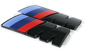 BMW Original M Logos (2 Stück) Schwarz hochglänzend für Kotflügel 5,5x2,0 cm
