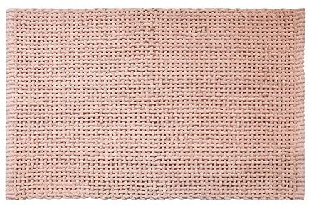 PANA gewebte Chenille Badematte für Bad & WC • saugstarker Badteppich • Flauschiger Duschvorleger • Rutschfester Badvorleger• Größe: 50 x 80 cm • Farbe: Rosé
