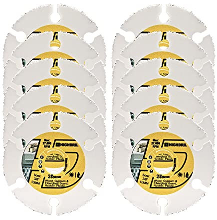 HIGHDRIL 5,1 cm Kreissägeblatt – 10 Stück Hartmetall-Holz-Trennscheiben mit Dorn 10 mm für Holz, Gipskarton, Fiberglas, Gummirohr, Kunststoff, Zementrückstände