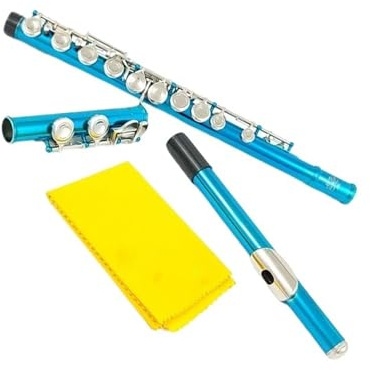 flöte Flöte, 16 Geschlossene Löcher, C-Tasten, Instrument, Vernickeltes Kupfernickel, Meerblaue Flöte Mit E-Taste