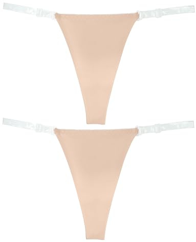 Aivtalk Kvinnor G String Sexiga Tanga Trosor Genomskinliga Trosor Justerbar Osynlig Sömlös Underkläder Byxor Låg Midja Stringtrosa 2 stycken