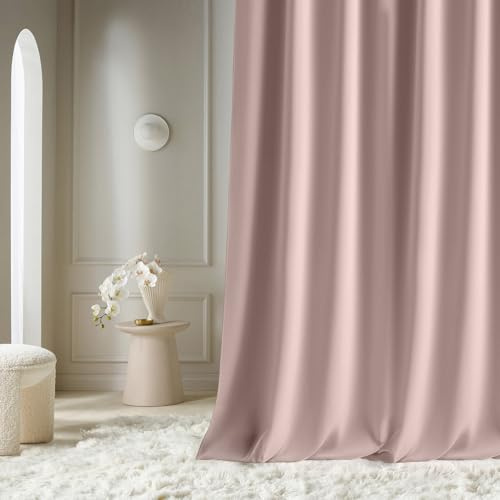 ROOM99 Aura - Cortina con Cinta fruncidora (140 x 260 cm, Ancho x Alto), Color Rosa
