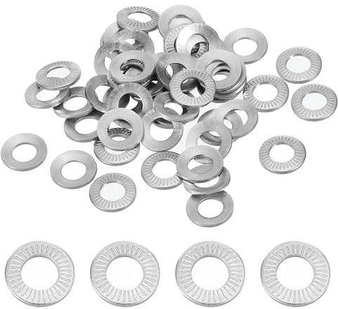 PATIKIL Rondelle a Disco a Molla Belleville Acciaio Inossidabile 304, 50pz, Guarnizione Piatta Conica Scanalata M4x8mm per Applicazioni Automobilistiche, Industriali e di Costruzione