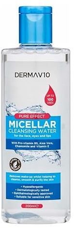 Micellar Cleansing Water, Cleanser & Makeup Remover, Face Wash Micellar Water, Skin so Soft, Suitable for Sensitive Skin, Fragnance Free, Vegan Formula, 200ml Makeup Removal