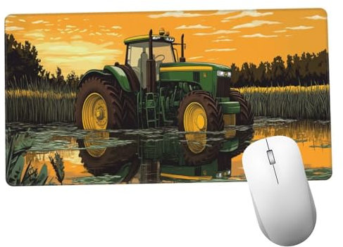Amarillo Alfombrilla Ratón 1400x600x3mm Alfombrilla Raton XXL con Base de Goma Antideslizante,Accesorios Gaming Tractor,Ordenador Gamer Regalos,Mouse Pad Gaming Mejora La Precisión Y La Velocida Y650