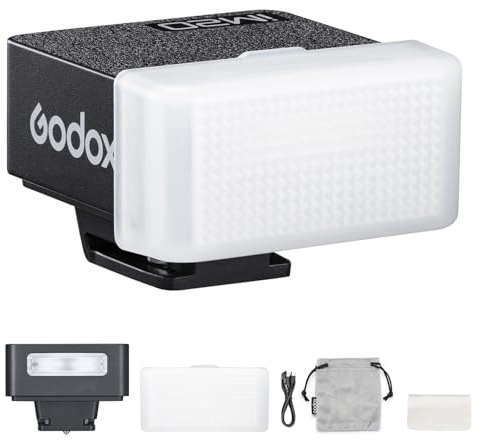 Godox iM20 Camera Flash with IM20-DF White Diffuser, USB C Charging Built-in Battery, 5 Levels Power Mini Flash for Fujifilm/Canon/Sony/Nikon/Panasonic/Olympus, for Camera with Single-Contact Hotshoe