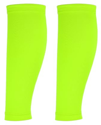 YELARXI Sun Protection Leg Sleeves, Sports Compression Leg Cooling Ice Silk Sleeves with Anti-slip Silicone Strips, Green& Polyester -Fitting for(Running Cycling Football)