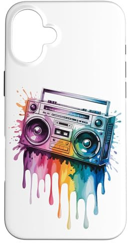 Splash Art Boombox Old School 80er Musik Hip Hop Hülle für iPhone 16 Plus