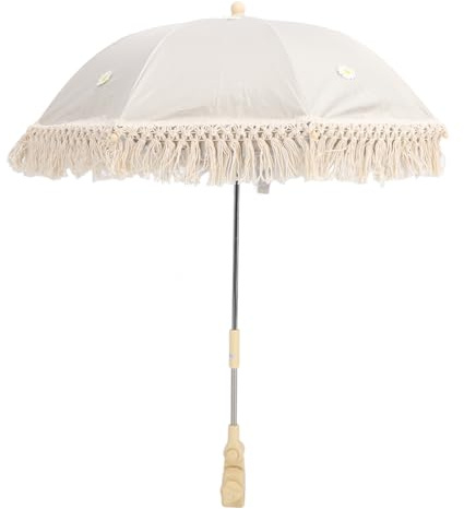Hztyyier Sombrilla para Silla de bebé, Sombrilla con Bloqueo UV, Abrazadera de ángulo Ajustable para Uso en Exteriores con Cochecitos (Paraguas de crisantemo)