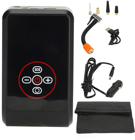 Yosoo Health Gear Gonfiatore per Pneumatici per Auto, Compressore d'Aria Portatile da 80 W con Batteria da 3600 mAh e Flusso d'Aria da 50 L/min, Intervallo di Pressione da 0,2-10,3 Bar 3-150 PSI
