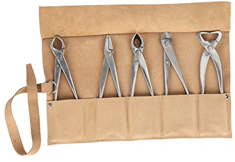 ANKROYU Ensemble d'outils de jardinage professionnels 5 pièces sécateur en acier inoxydable avec sac de rangement Durable tranchant pour la des bonsaïs de fleurs de jardin 210mm