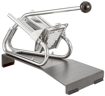 LOUIS TELLIER - Coupe-Frites Professionnel - Couteau 10 x 10 mm et Poussoir Inclus - Inox et Acier Chromé – Socle Époxy - Aucune Fixation Nécessaire - 44 x 25 x 33,5 cm