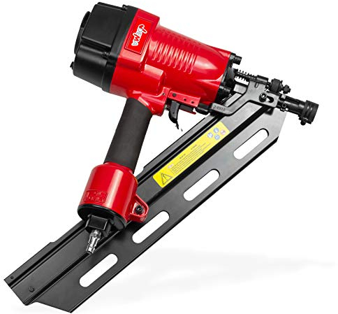 DEMA Druckluftnagler 50-90 mm 34° – Mit Koffer, Profi-Nagler für Holzarbeiten, Möbelbau und Bauprojekte