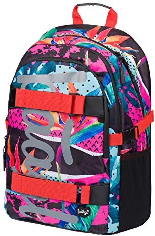 Baagl Schulrucksack für Mädchen Teenager - Skateboard Rucksack - Kinderrucksack mit Laptopfach und Brustgurt für Schule (Skate Fresh)