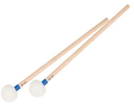 TOYANDONA Martillos de Fieltro Azul para Timbal Mango de Madera, Paquete de 2 Piezas, Accesorio Adecuado para Mazos de Batería y Percusión