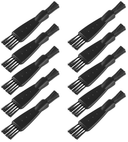 ZEYIYER 10 Pieces Clipper Cleaner, Black Shaver Cleaner, Razor Cleaning Brush Electric Clipper Brush, Double Sided Shaver Brush for Shaver Keyboard Parts Detail Cleaning