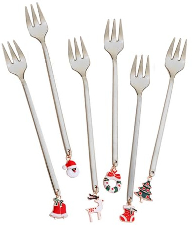 Set di cucchiai natalizi in acciaio, 6 cucchiaini da caffè, cucchiaini da tè, cucchiaini da caffè, cucchiai da tè, zuppa, zucchero, dess