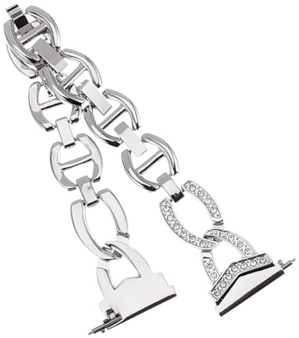 CLISPEED Bracelet de Montre Acier Inoxydable pour Montre Connectée Bracelet Métallique Ajustable à Libération Rapide Compatible Femmes et Hommes Argenté Élégant