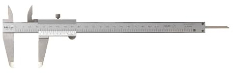 Mitutoyo 530-102 Standard-Nonius Messschieber, 0-150 mm | 0,05 mm, mechanische Ablesung, rundes Tiefenmaß, robust