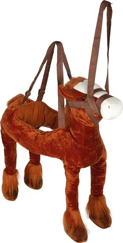 Small Foot 6326 Umhänge-Pferd Maxi, hochwertiges Plüschtier-Pferd für Kinder mit Fell und verstellbaren Trägern für bequemes Reiten