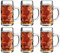 6 boccali da birra tedeschi da 500 ml, boccali in vetro con manico