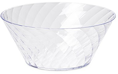 Omada Design Schüssel für die Küche mit Diamantwirkung aus Durchsichtigen Acryl. Durchmesser 26 cm Fassungsvermög 3 L. Made in Italy, Stapelbar und Spülmaschinenfest, Linea Diamond, Transp Farbe