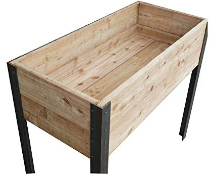 Stabiles Hochbeet Terrasse Kräuterbeet Lärchenholz (Rustikal) Natur