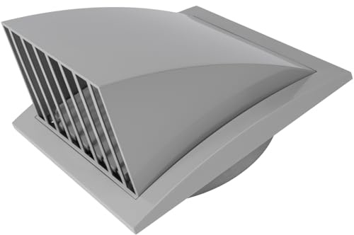 Vent Systems Gris Ø150mm Cubierta de Escape Grande - Campana de Secado y Ventilación - Válvula de Retención - Rejilla de Ventilación