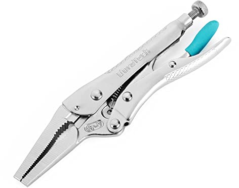 DURATECH 6-1/2Inch Long Nose Locking Pliers, Premium Cr-V Construction, Long Nose Pliers with Wire Cutter for Easy Access to Hard to Reach Areas