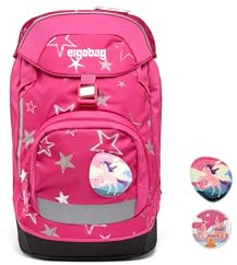 ergobag prime zaino scolastico elementare per bambini, idrorepellente, ergonomico, 20 litro, 1100g StarlightBear - Pink