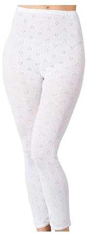 Gifts Choice Ltd Women Thermal Underwear Long John – Ladies Winter Warmer Pants Bottom – Heat Control Trouser for Girls – Skin Friendly Thermal Legging Made in UK (Long John White, Large)