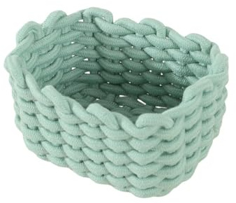 Icegrey Panier de Rangement en Corde de Coton Organisateurs de Paniers de Rangement Rectangulaires Naturels DéCoratifs Pour Chambre de BéBé, Chambre à Coucher, Salon, Vert, Small | Boîtes de rangement rectangulaires naturelles imperméables pour chambre de bébé, chambre à coucher, salon
