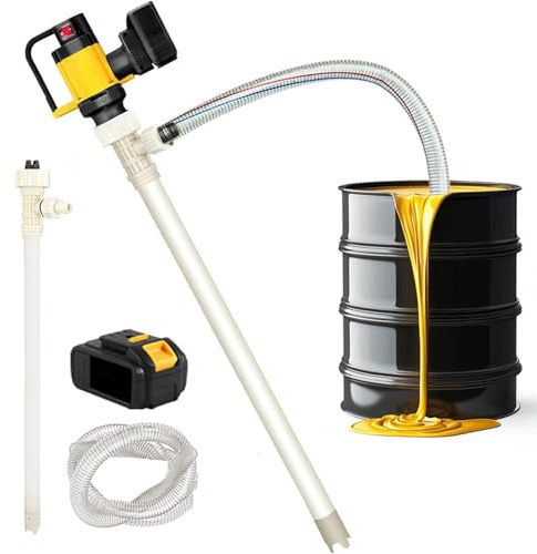 moupeaktain Elettrica Pompa Aspira Liquidi, Pompa Travaso Benzina Senza Fili da 1000W, Include Tubo da 93cm, Sollevamento di 7M, Portata di 10-130L/Min, per Diesel, Lubrificanti, Acqua,Alloy