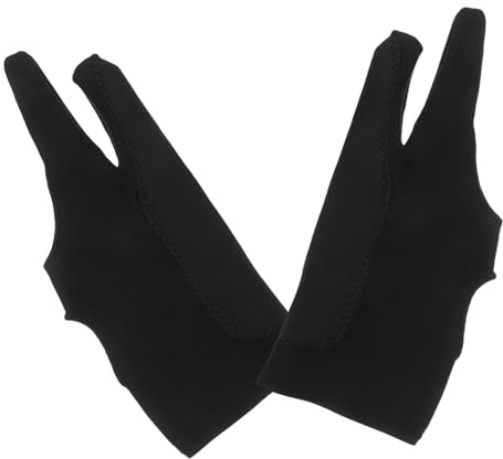 Ipetboom Painting Gloves Two Fingers High Elasticity for Drawing Tablet Smudge Design Reusable for Digital Creation Left and Right Hand Compatible Touchscreen Friendly