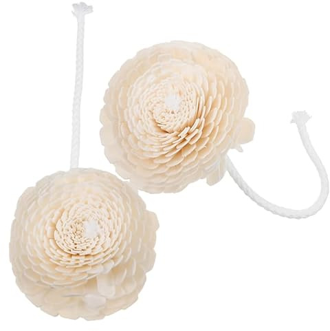 Veemoon 2 PièCes Diffuseur De Parfum avec Fleurs Artificielles Diffuseur D'AromathéRapie en Corde De Coton BâTons Diffuseur De Fleurs Blanches pour Maison Diffusion De Parfum Minimaliste Accessoire