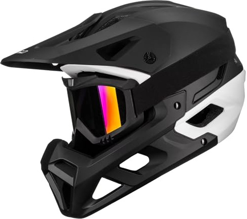 ILM Full Face Mountain Bike Helmet ASTM CPSC Adult with Adjustable Visor for MTB BMX Model HT58