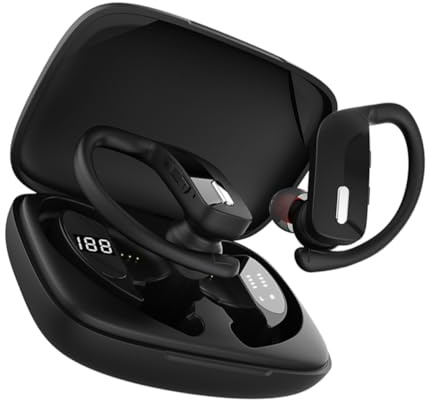 Toddmomy Écouteurs sans Fil étanches Mini Sport Casque Arceau Ergonomique réduction de Bruit compatibles Mobiles Noir