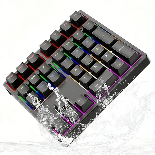 LICAEVEY Mechanical Number Pad, 34 Keys Blue Switch with RGB Backlit, USB C Plug and Play Wired Numeric Keypad for Laptop Desktop PC Programming and Gaming (Black)